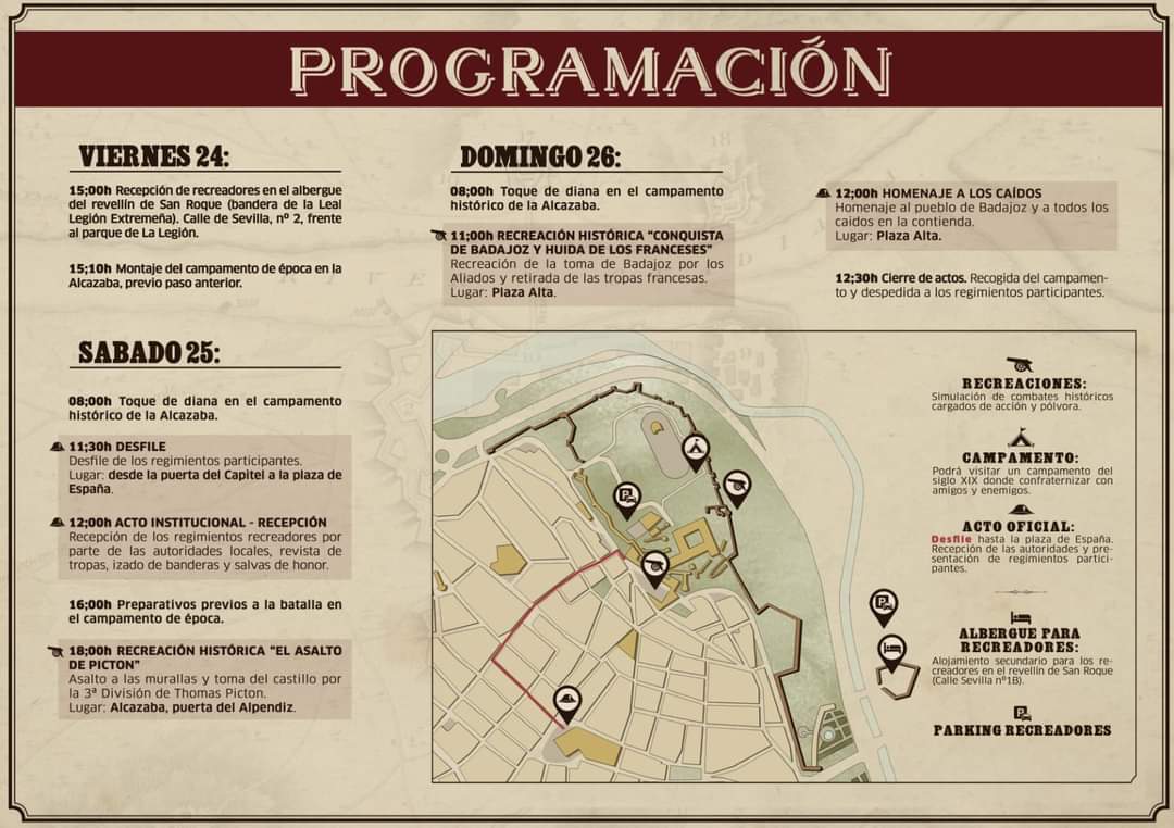 Programa de la II Recreación de los Sitios de Badajoz