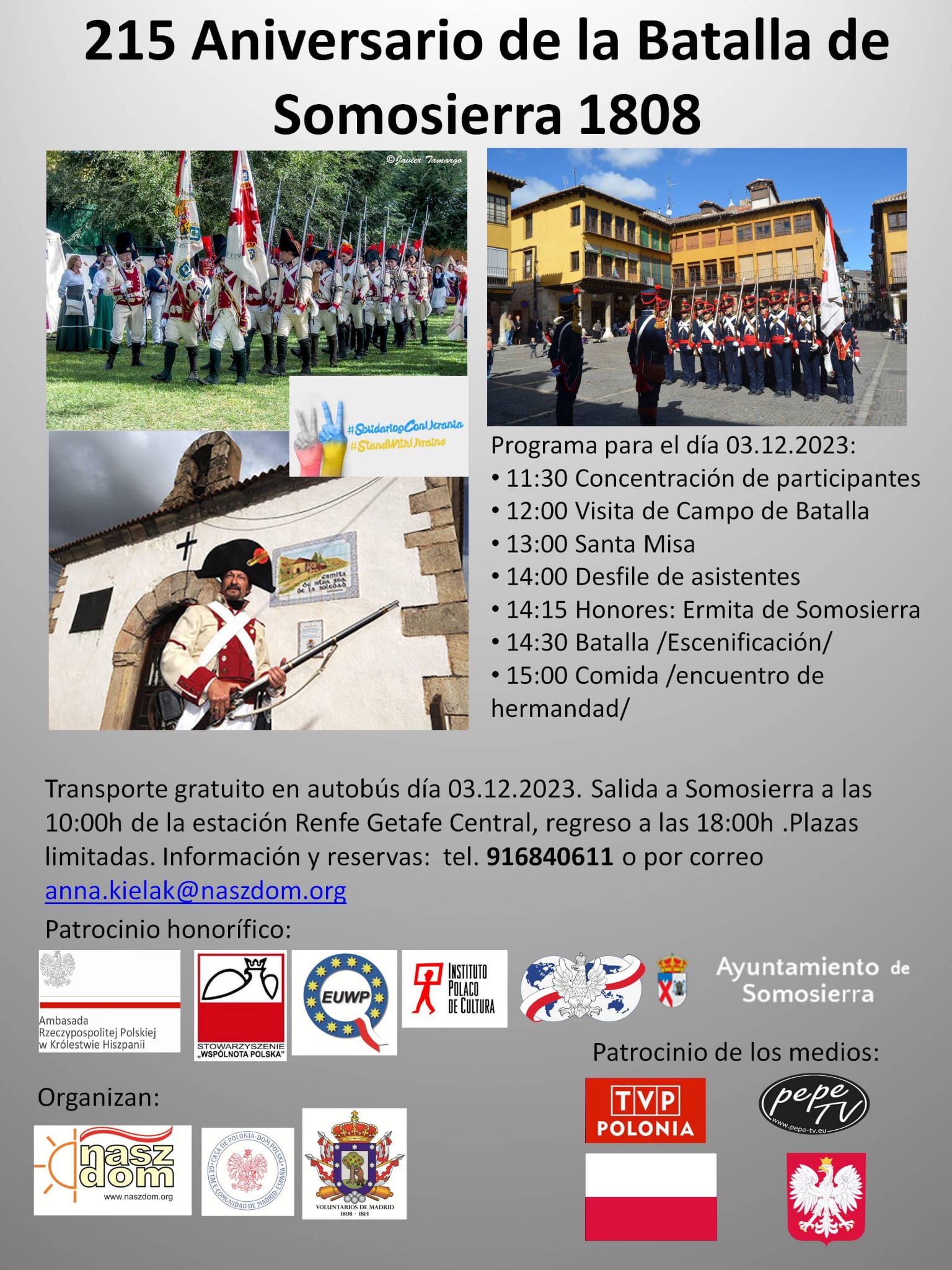 Programa del homenaje de Somosierra 2023